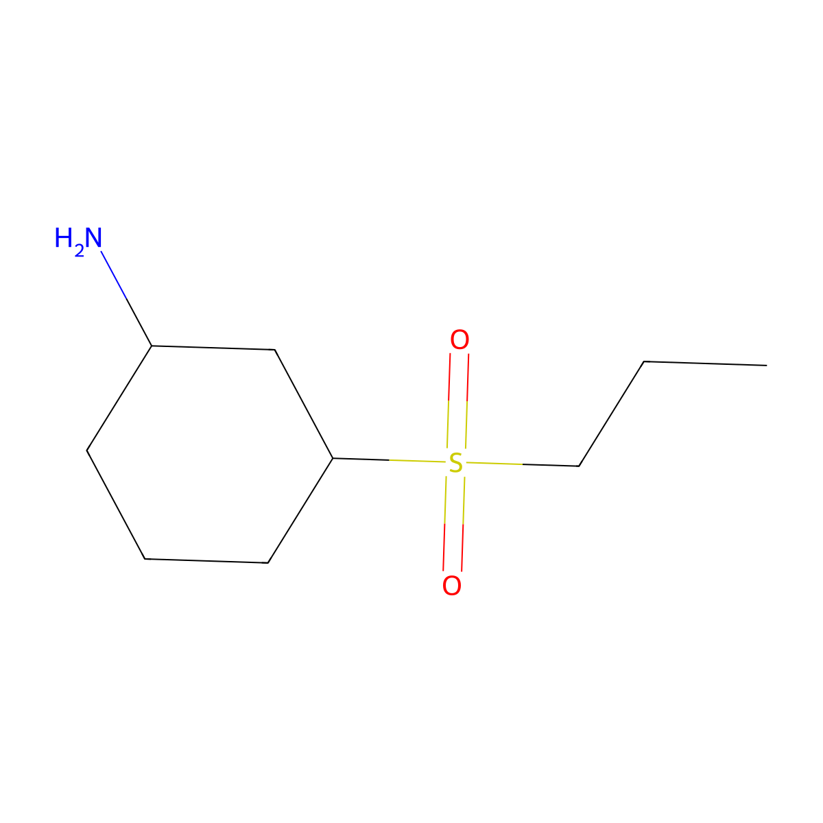 3-(Propane-1-sulfonyl)cyclohexan-1-amine molecular structure, CAS 1341841-70-0