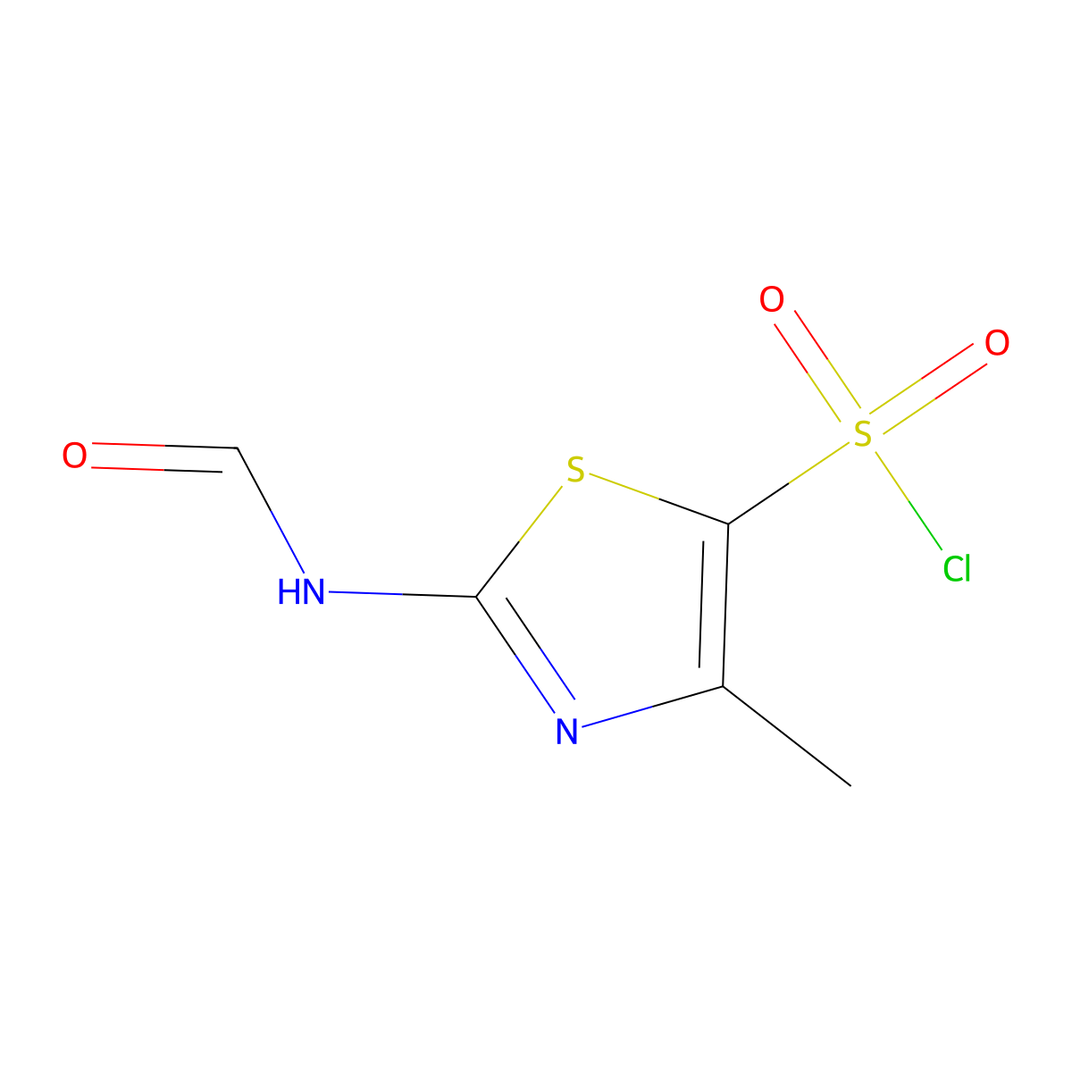 2-Formamido-4-methyl-1,3-thiazole-5-sulfonyl chloride molecular structure, CAS 1341845-47-3