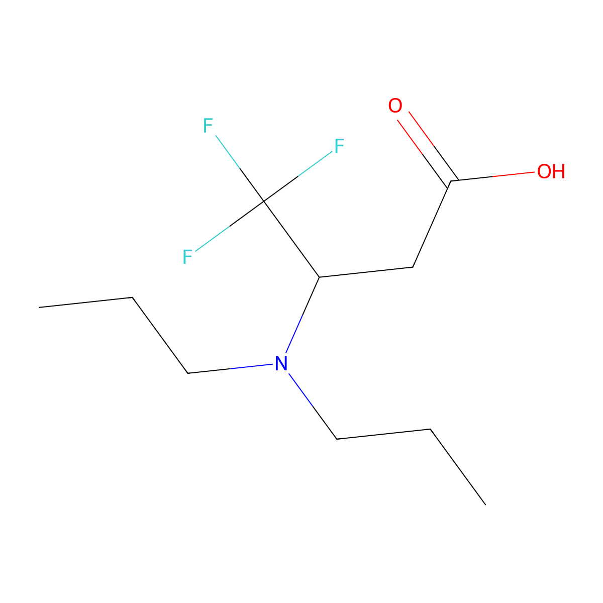 3-(Dipropylamino)-4,4,4-trifluorobutanoic acid molecular structure, CAS 1341846-00-1