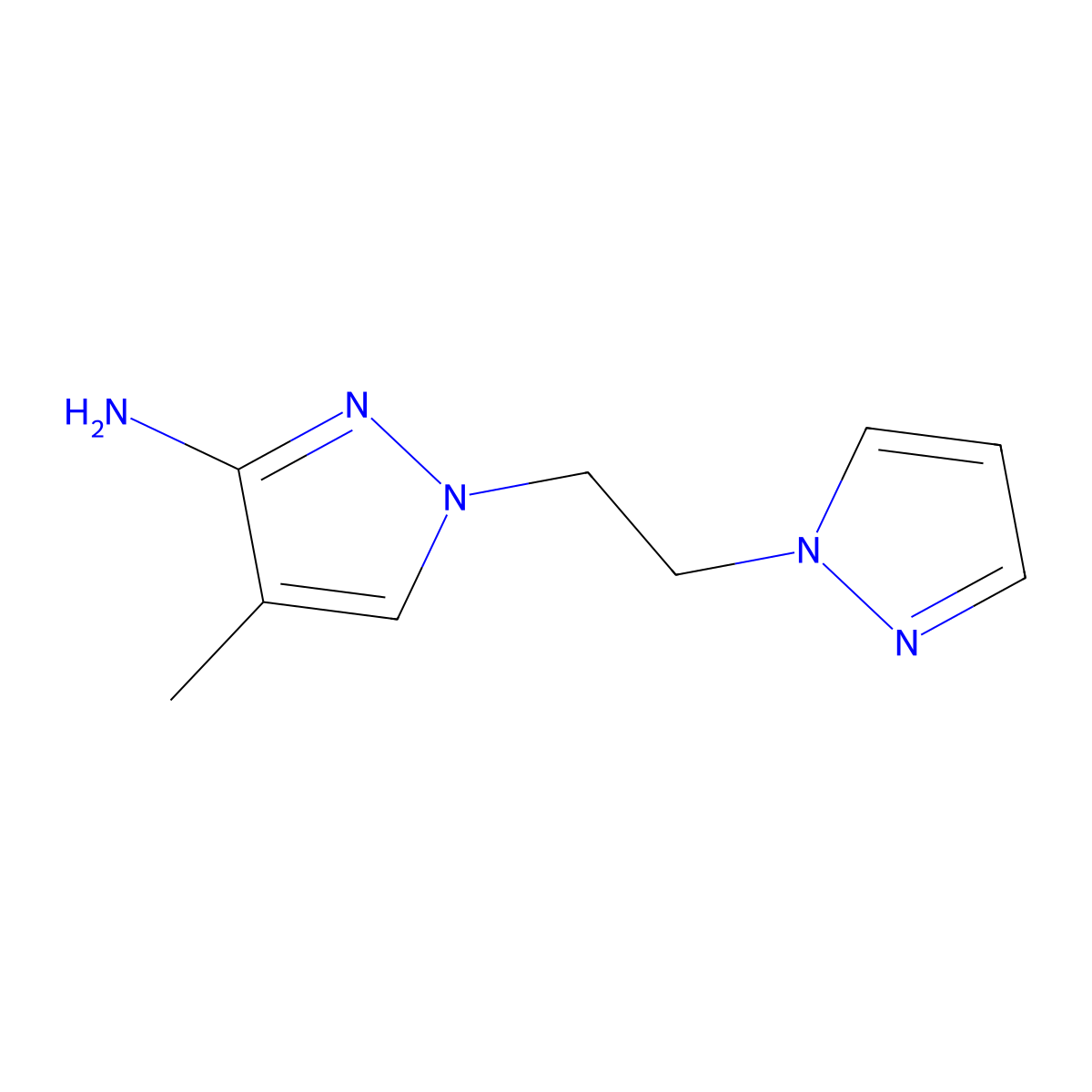 4-Methyl-1-[2-(1H-pyrazol-1-yl)ethyl]-1H-pyrazol-3-amine molecular structure, CAS 1341847-37-7