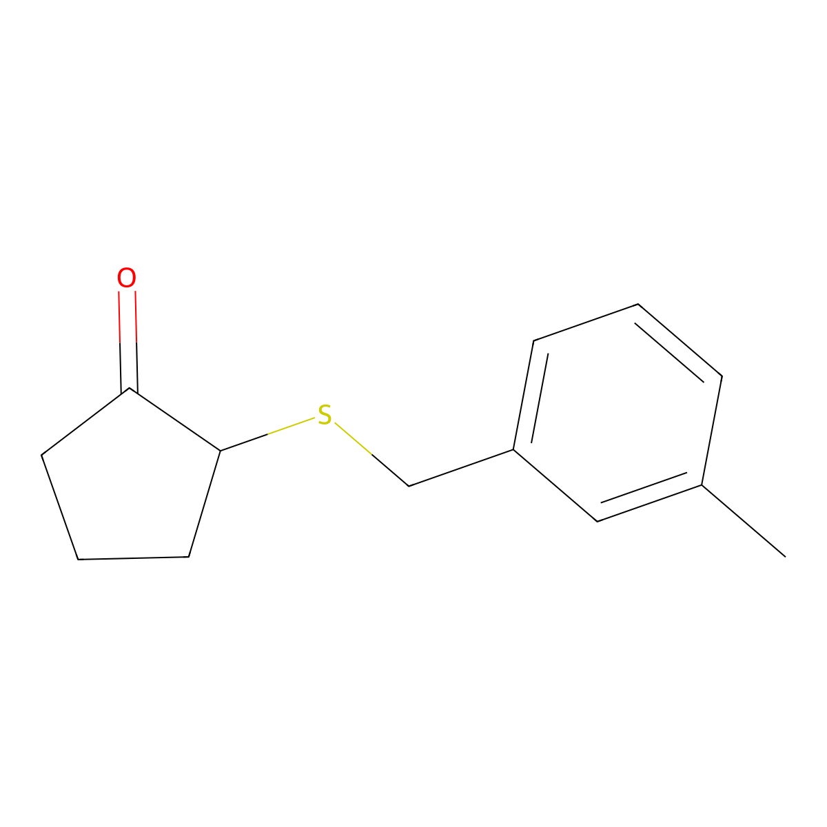 2-{[(3-Methylphenyl)methyl]sulfanyl}cyclopentan-1-one molecular structure, CAS 1341848-95-0