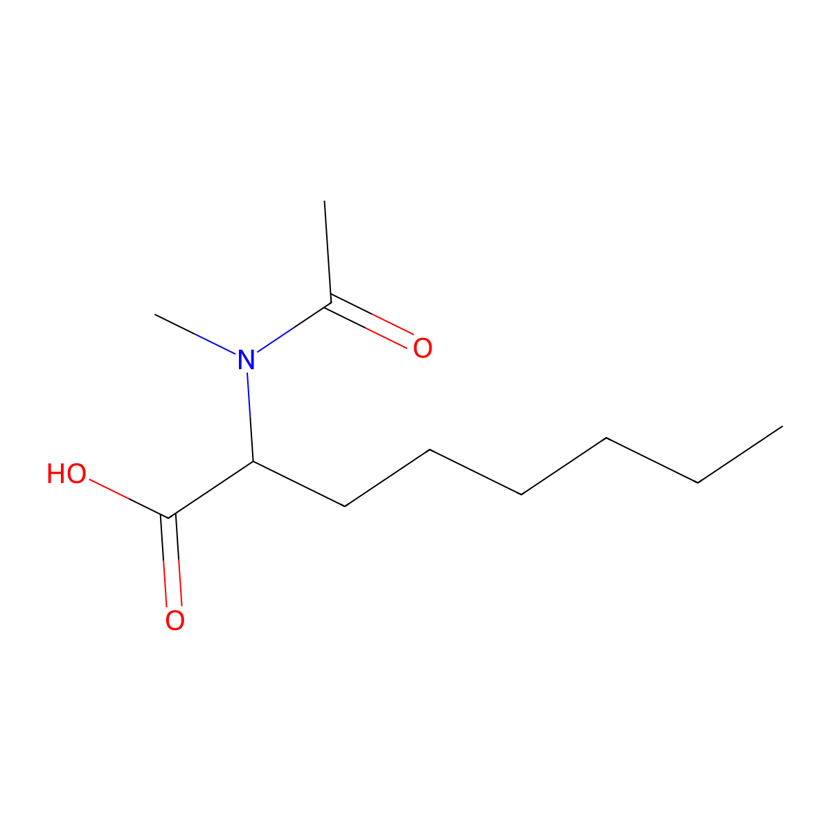 2-(N-methylacetamido)octanoic acid molecular structure, CAS 1341849-51-1