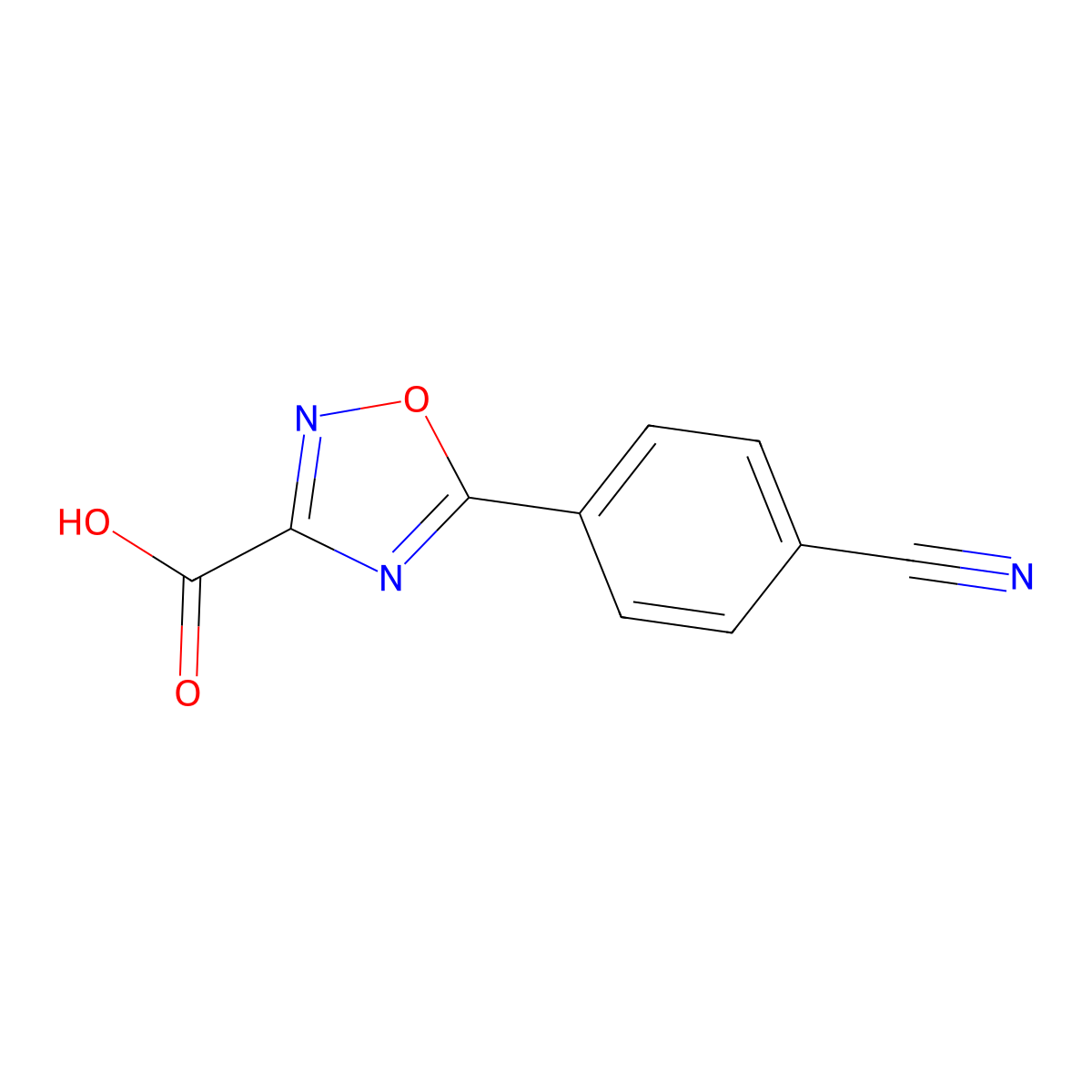 5-(4-Cyanophenyl)-1,2,4-oxadiazole-3-carboxylic acid molecular structure, CAS 1341851-05-5