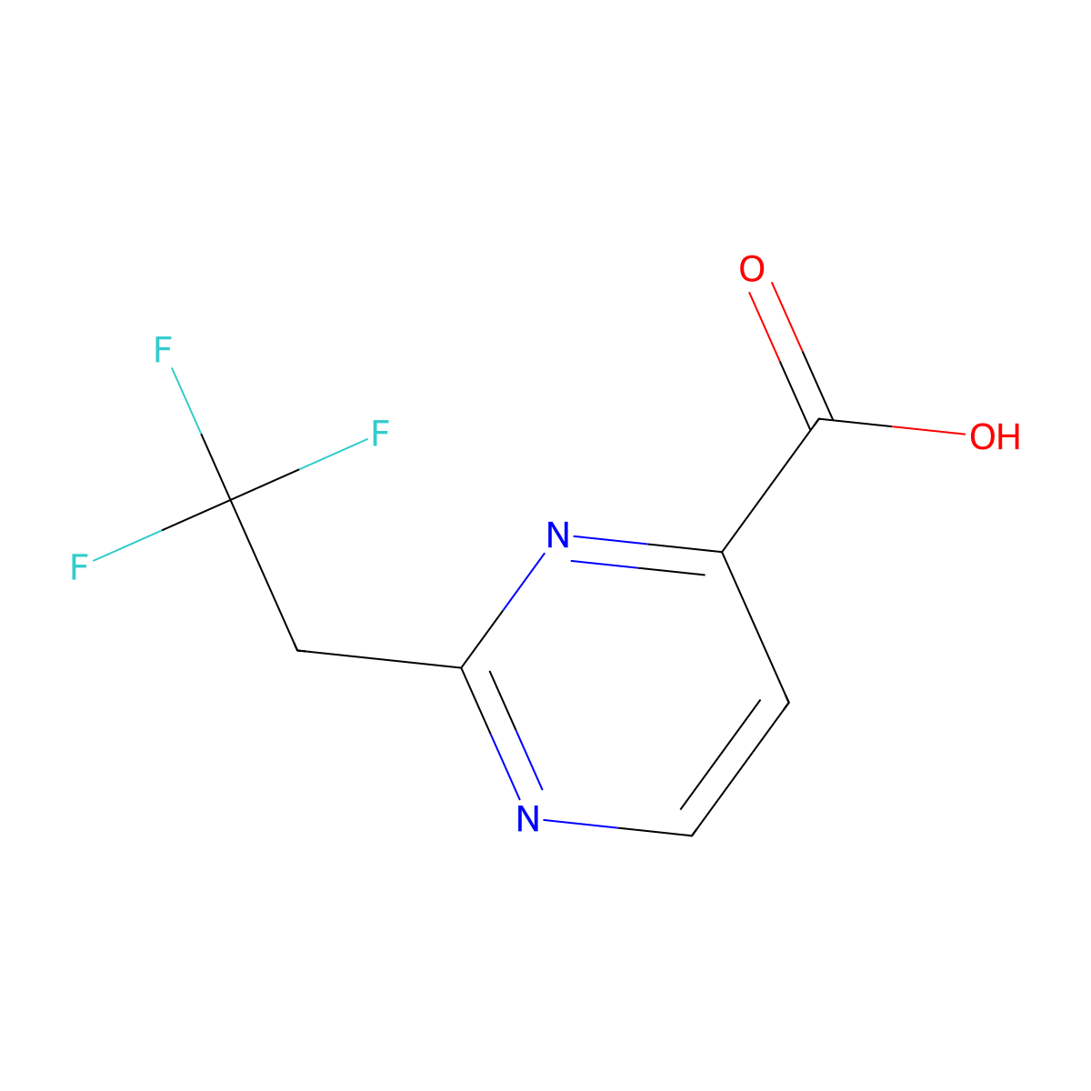 2-(2,2,2-Trifluoroethyl)pyrimidine-4-carboxylic acid molecular structure, CAS 1341851-33-9