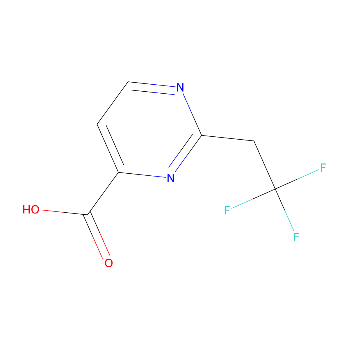 2-(2,2,2-Trifluoroethyl)pyrimidine-4-carboxylic acid molecular structure, CAS 1341851-33-9