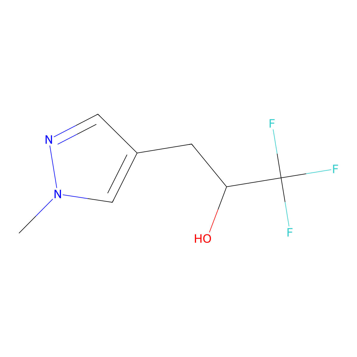 1,1,1-trifluoro-3-(1-methyl-1H-pyrazol-4-yl)propan-2-ol molecular structure, CAS 1341854-20-3