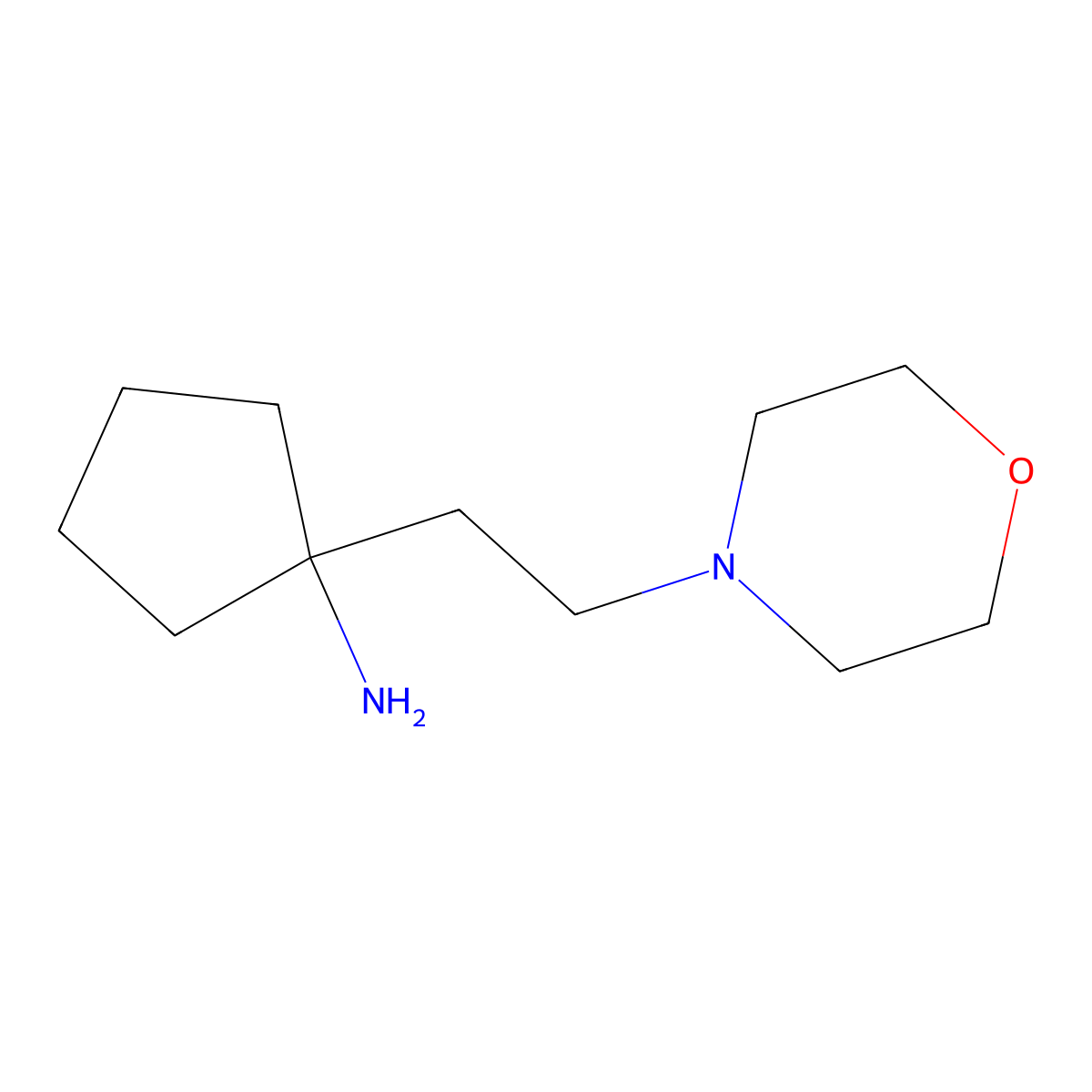 1-(2-Morpholinoethyl)cyclopentan-1-amine molecular structure, CAS 1341857-93-9