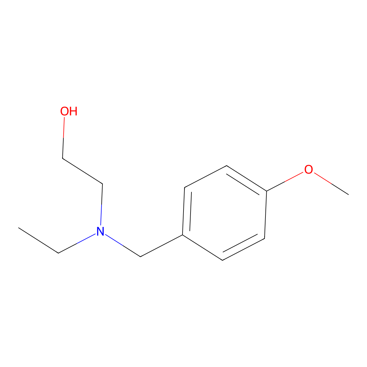 2-[Ethyl-(4-methoxy-benzyl)-amino]-ethanol molecular structure, CAS 1341861-46-8