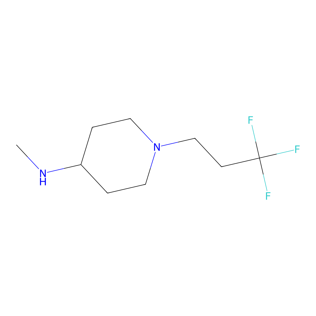 N-methyl-1-(3,3,3-trifluoropropyl)piperidin-4-amine molecular structure, CAS 1341861-95-7