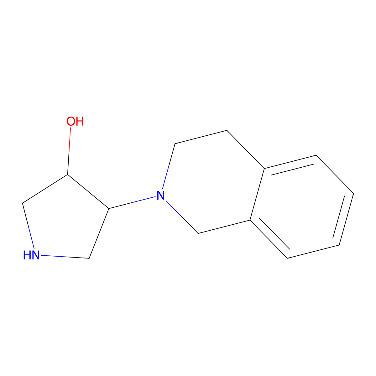 4-(1,2,3,4-Tetrahydroisoquinolin-2-yl)pyrrolidin-3-ol molecular structure, CAS 1341862-19-8