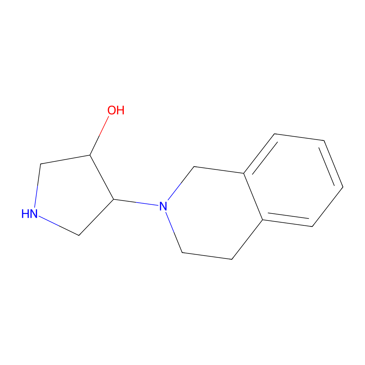 4-(1,2,3,4-Tetrahydroisoquinolin-2-yl)pyrrolidin-3-ol molecular structure, CAS 1341862-19-8