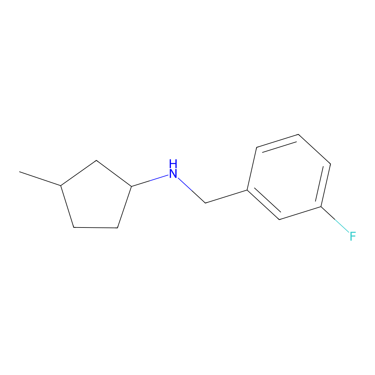 N-[(3-fluorophenyl)methyl]-3-methylcyclopentan-1-amine molecular structure, CAS 1341863-61-3