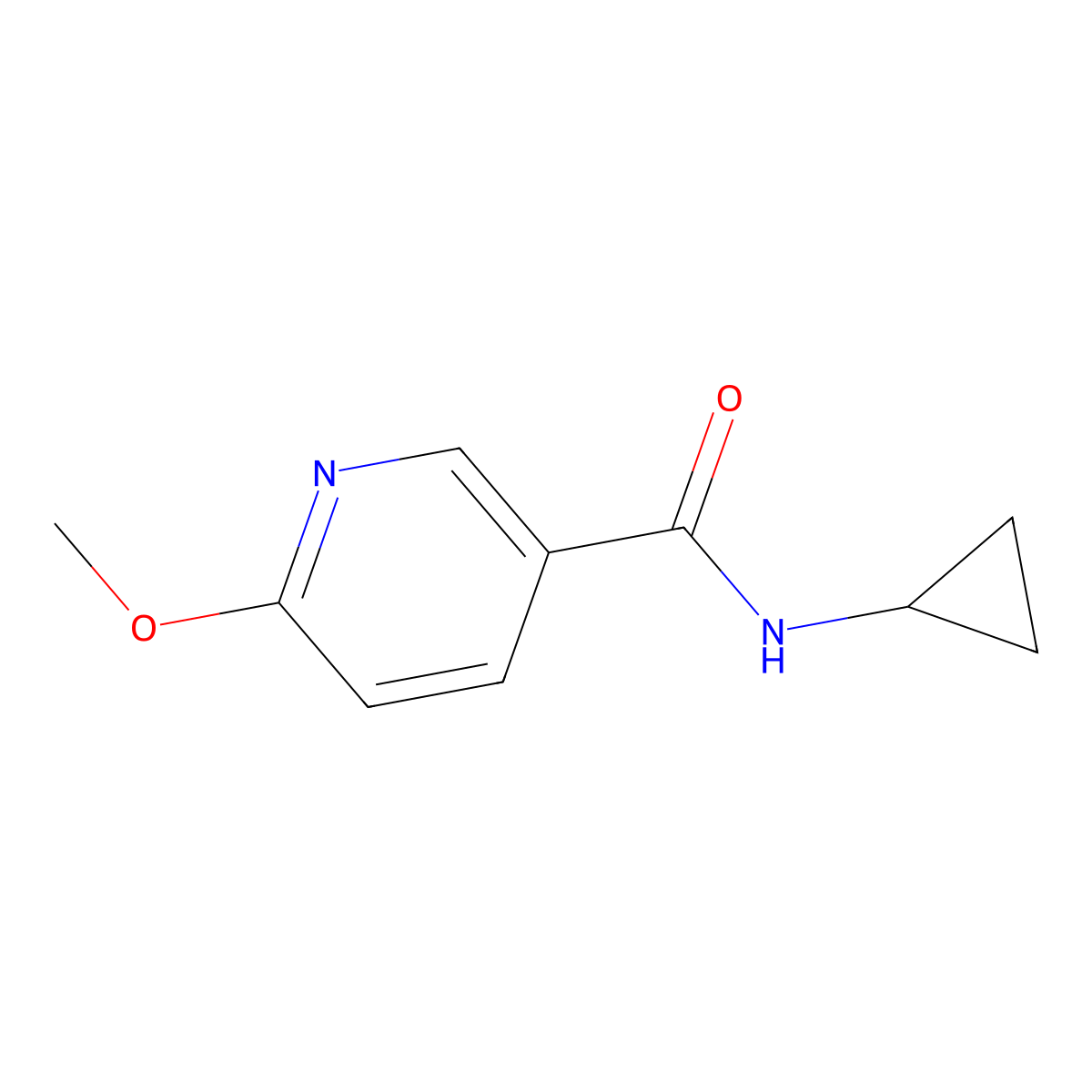 N-cyclopropyl-6-methoxypyridine-3-carboxamide molecular structure, CAS 1341864-10-5