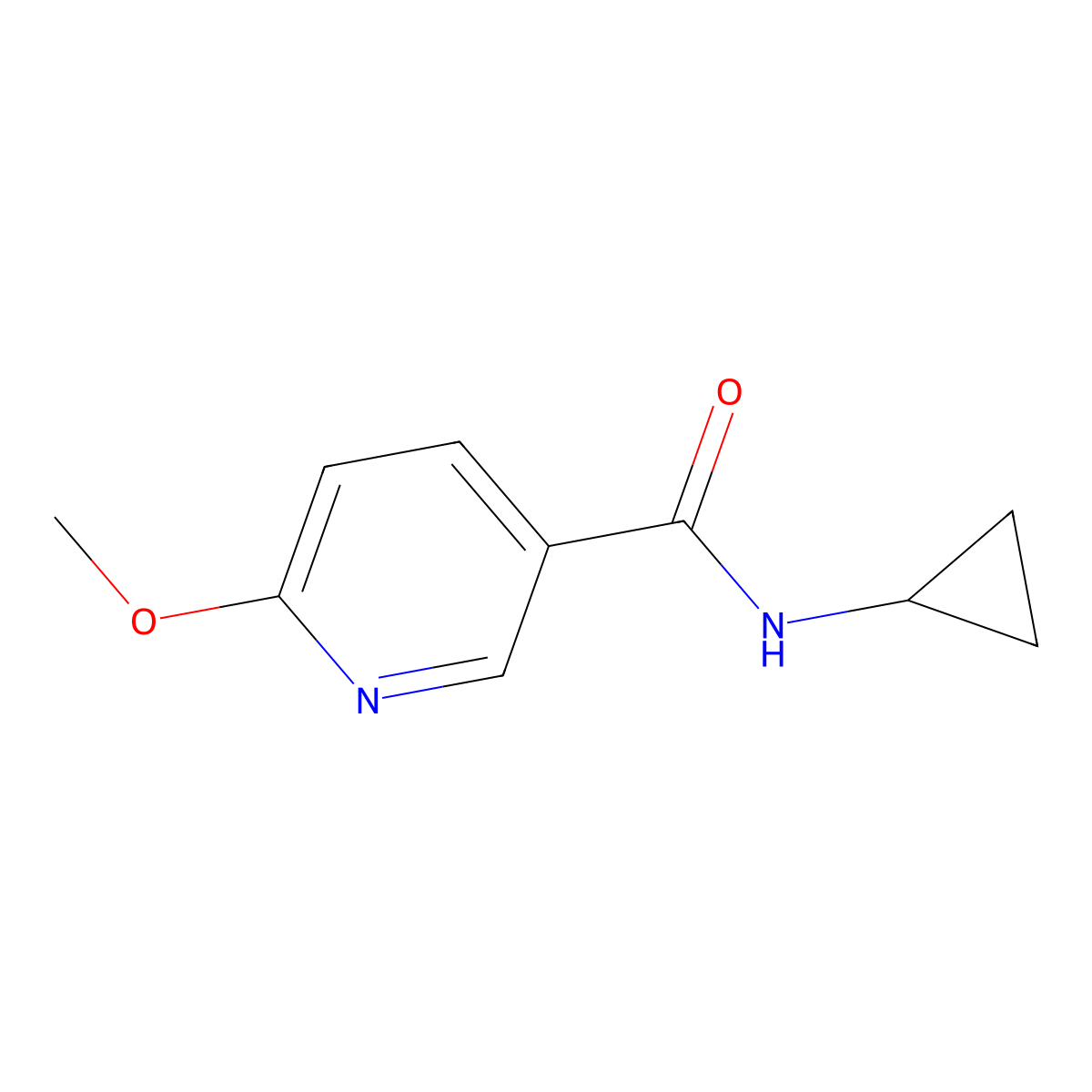N-cyclopropyl-6-methoxypyridine-3-carboxamide molecular structure, CAS 1341864-10-5