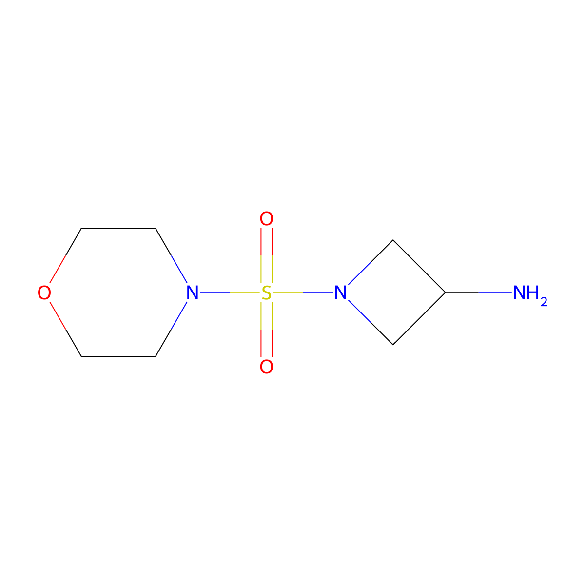 1-(Morpholine-4-sulfonyl)azetidin-3-amine molecular structure, CAS 1341865-67-5