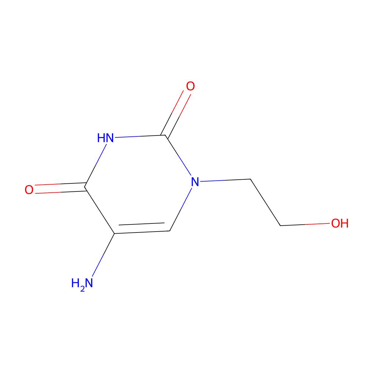 5-Amino-1-(2-hydroxyethyl)-1,2,3,4-tetrahydropyrimidine-2,4-dione molecular structure, CAS 1341866-15-6