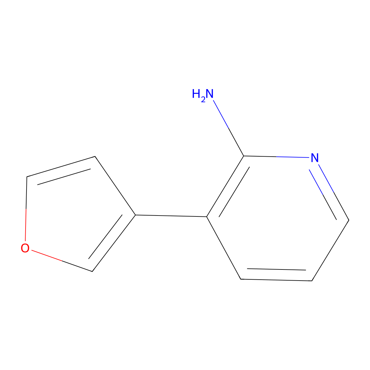 2-Amino-3-(3-furan)pyridine molecular structure, CAS 1341867-04-6