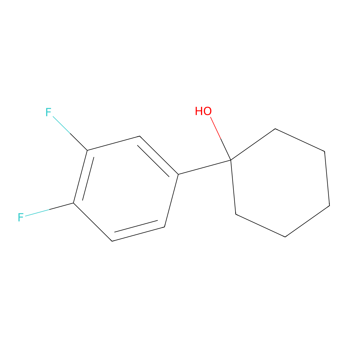 1-(3,4-Difluorophenyl)cyclohexanol molecular structure, CAS 1341867-66-0