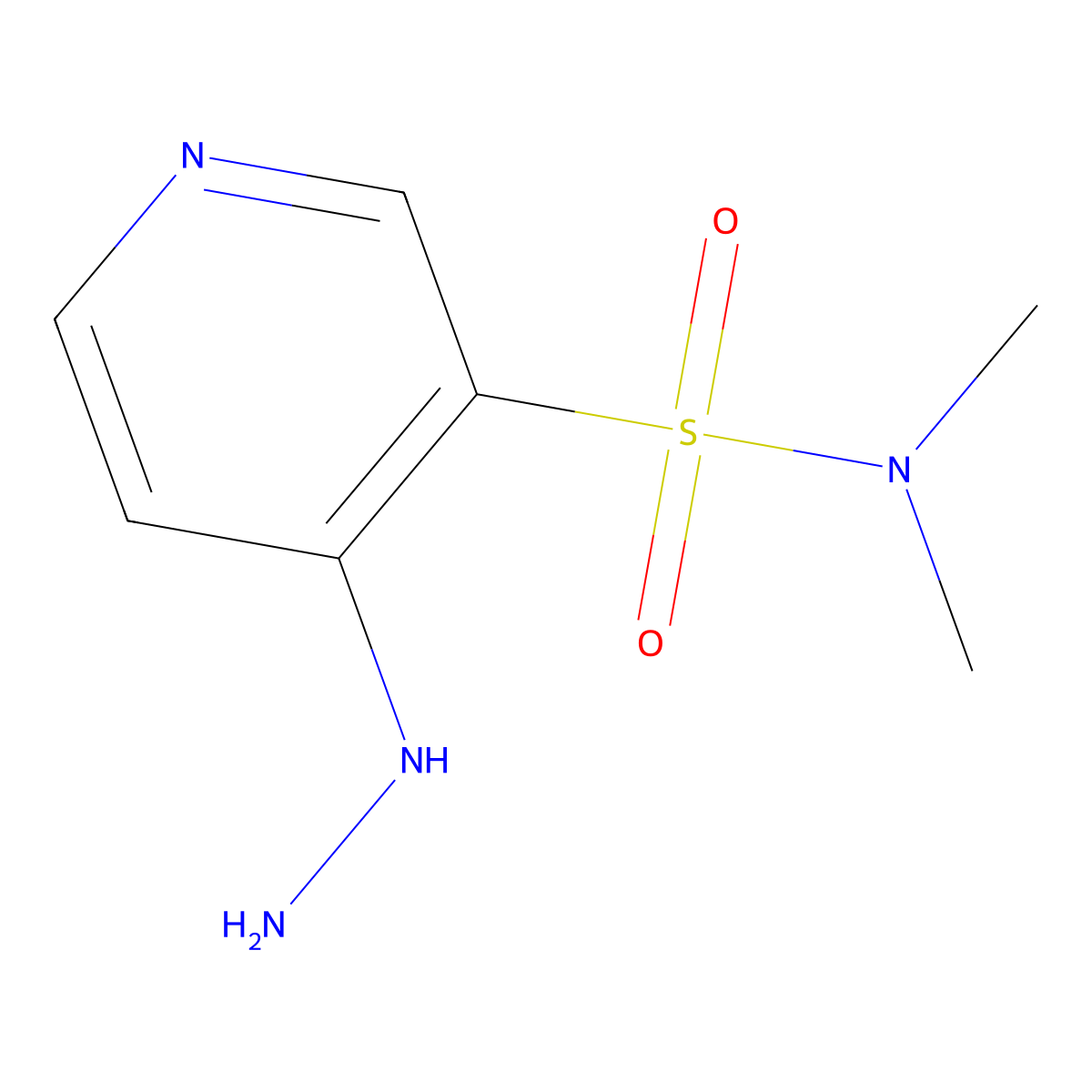 4-hydrazinyl-N,N-dimethylpyridine-3-sulfonamide molecular structure, CAS 1341868-28-7