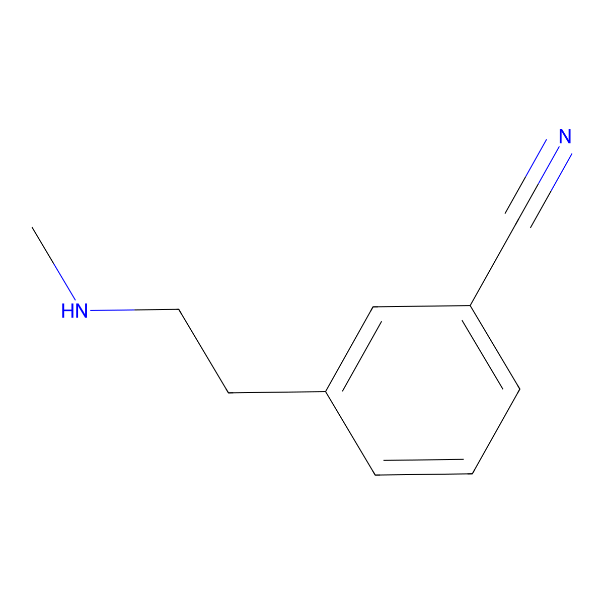 3-[2-(Methylamino)ethyl]benzonitrile molecular structure, CAS 1341868-69-6