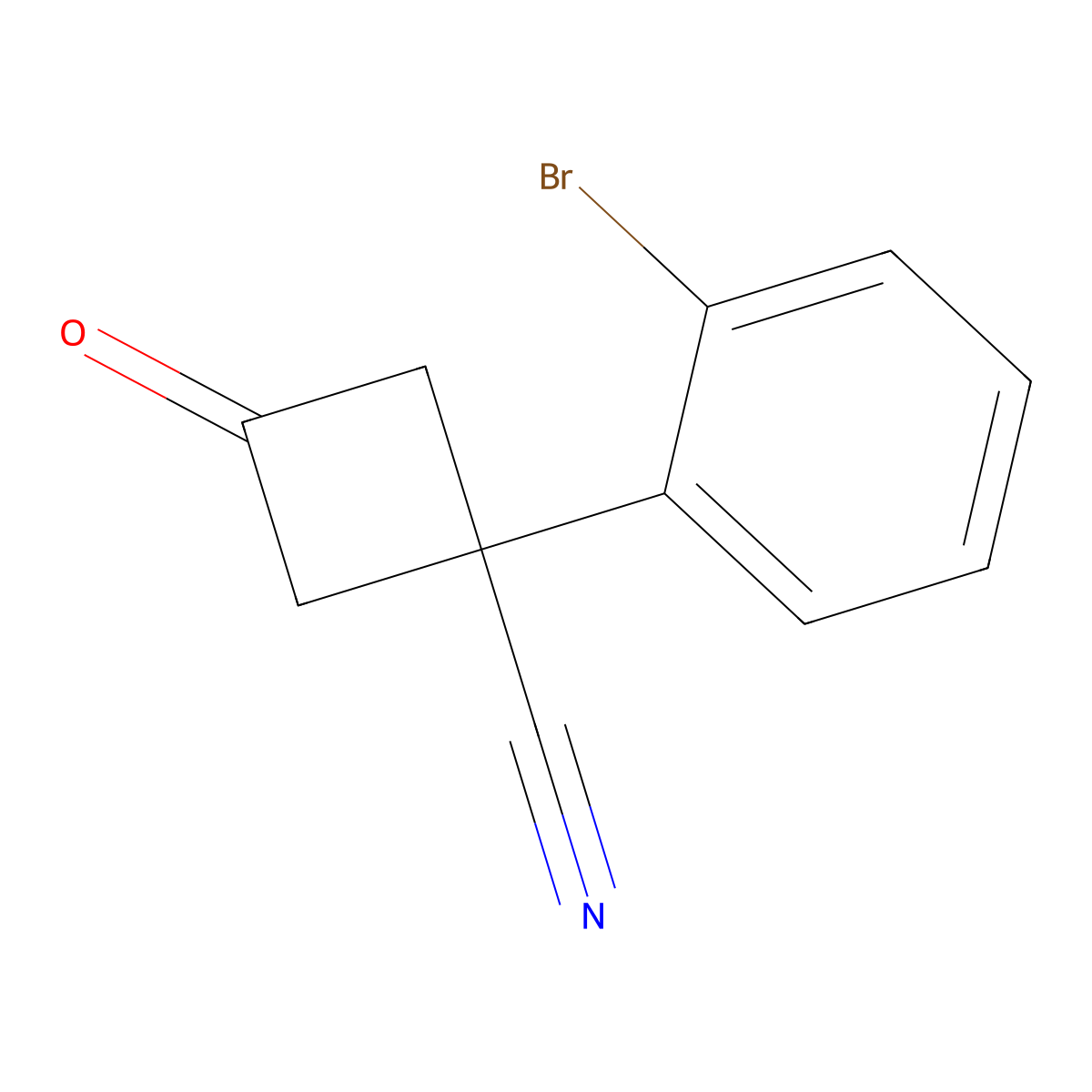 1-(2-Bromophenyl)-3-oxocyclobutane-1-carbonitrile molecular structure, CAS 1341872-18-1