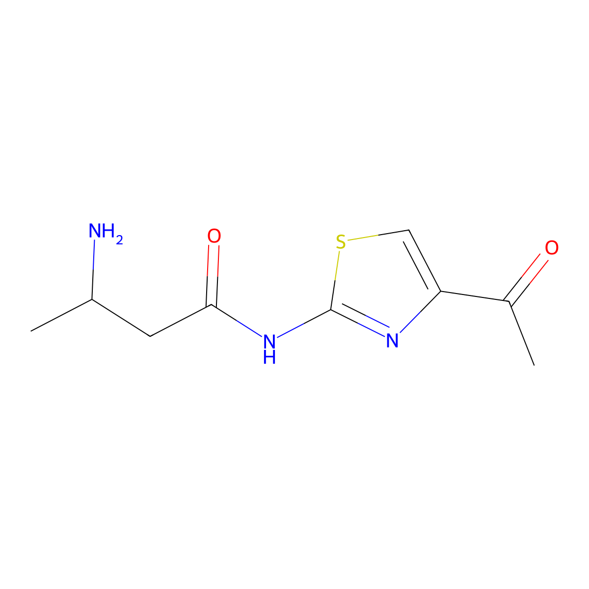 N-(4-acetyl-1,3-thiazol-2-yl)-3-aminobutanamide molecular structure, CAS 1341872-90-9