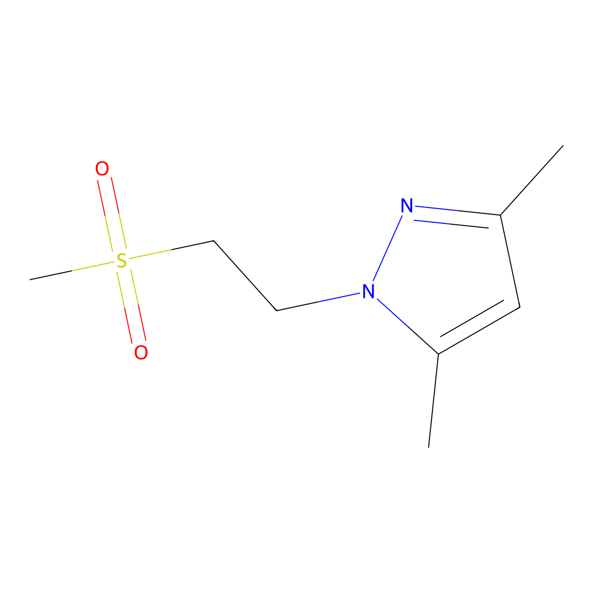 1-(2-methanesulfonylethyl)-3,5-dimethyl-1H-pyrazole molecular structure, CAS 1341874-47-2