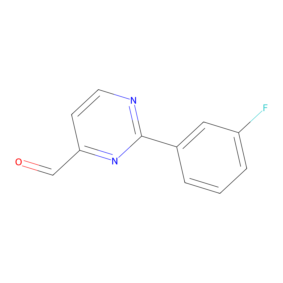 2-(3-Fluorophenyl)pyrimidine-4-carbaldehyde molecular structure, CAS 1341874-60-9