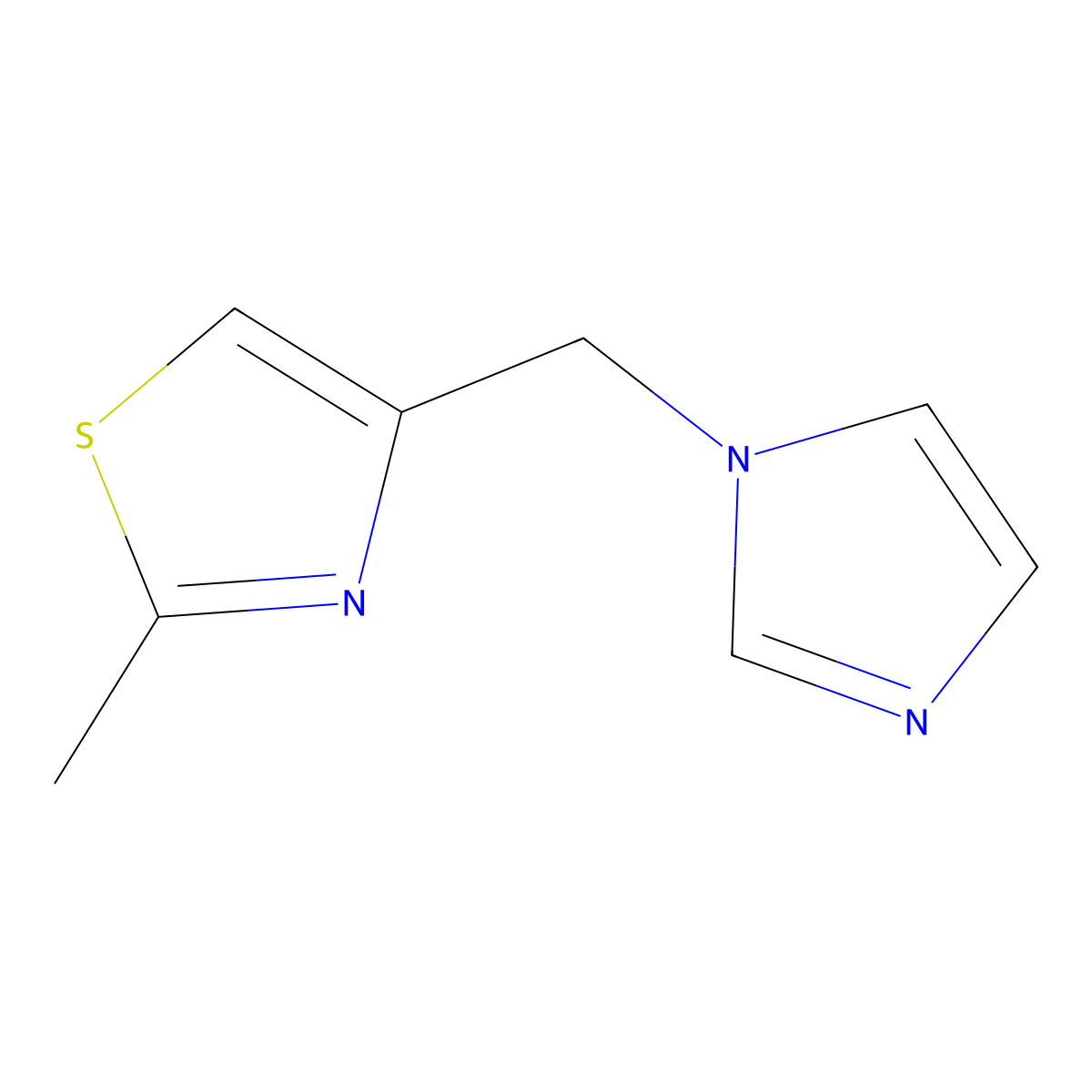 4-[(1H-imidazol-1-yl)methyl]-2-methyl-1,3-thiazole molecular structure, CAS 1341874-63-2