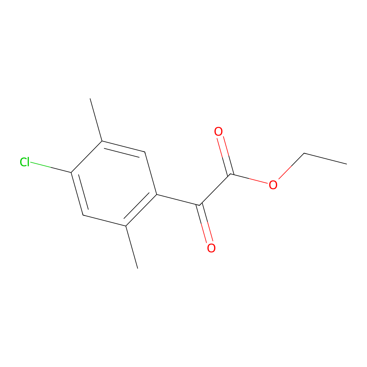 Ethyl 2-(4-chloro-2,5-dimethylphenyl)-2-oxoacetate molecular structure, CAS 1341876-01-4