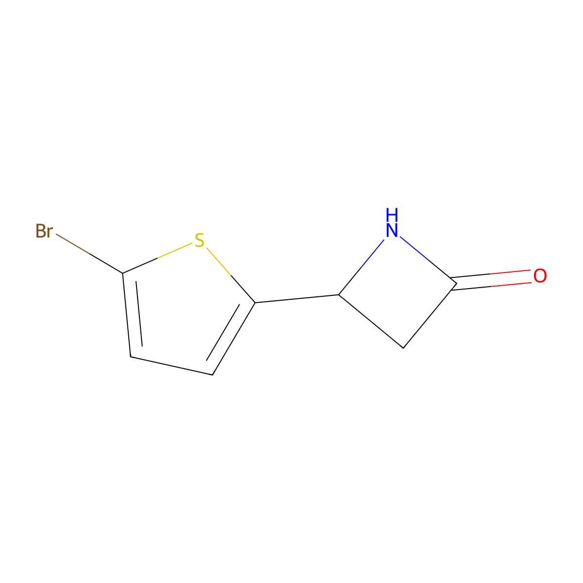 4-(5-Bromothiophen-2-yl)azetidin-2-one molecular structure, CAS 1341876-13-8