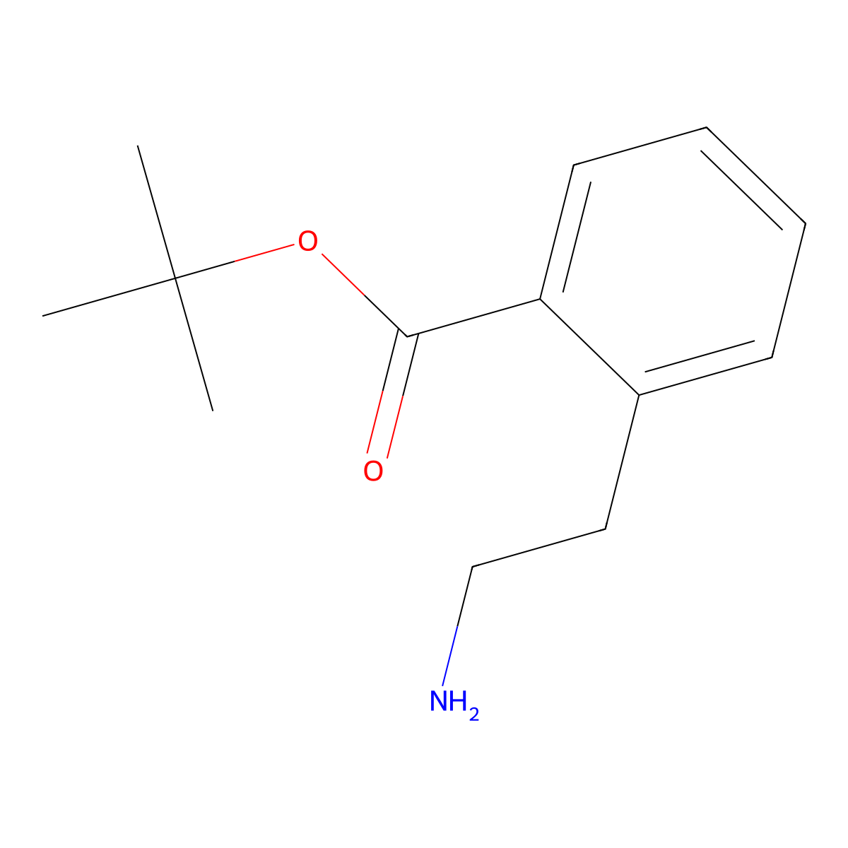 Tert-butyl 2-(2-aminoethyl)benzoate molecular structure, CAS 1341877-12-0
