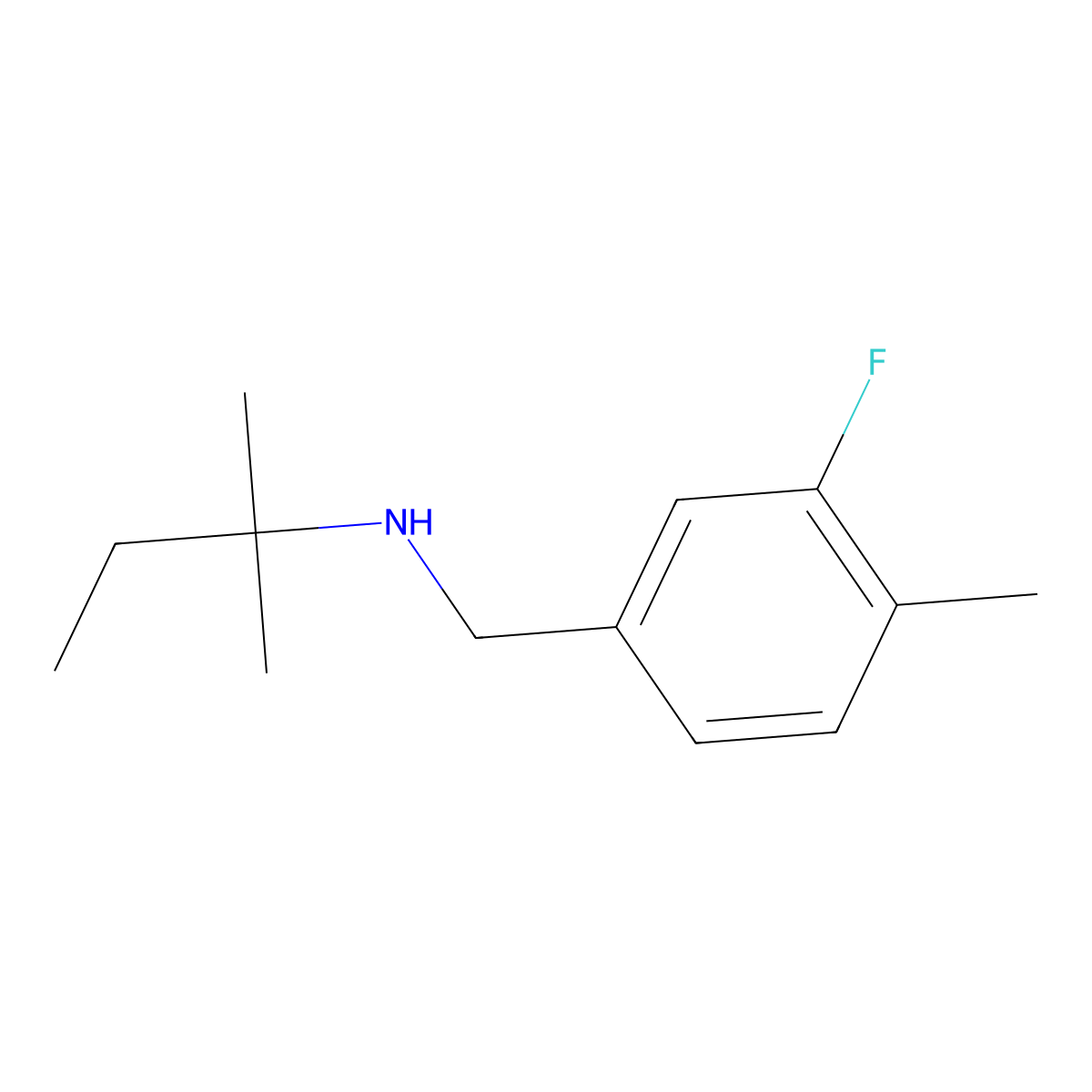 [(3-Fluoro-4-methylphenyl)methyl](2-methylbutan-2-yl)amine molecular structure, CAS 1341879-74-0
