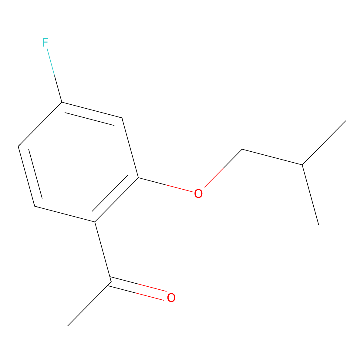 1-(4-Fluoro-2-isobutoxyphenyl)ethanone molecular structure, CAS 1341880-01-0