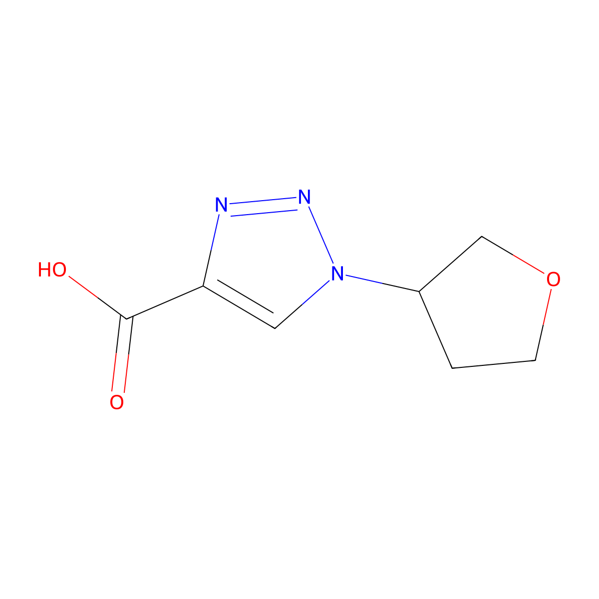 1-(oxolan-3-yl)-1H-1,2,3-triazole-4-carboxylic acid molecular structure, CAS 1341881-15-9