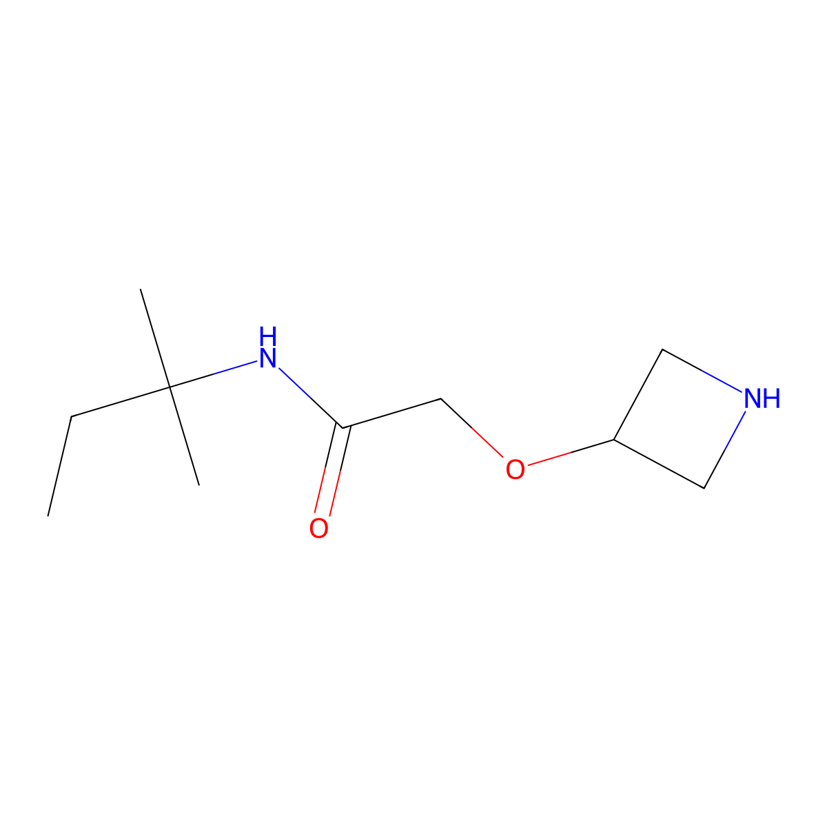 2-(Azetidin-3-yloxy)-N-(tert-pentyl)acetamide molecular structure, CAS 1341882-70-9