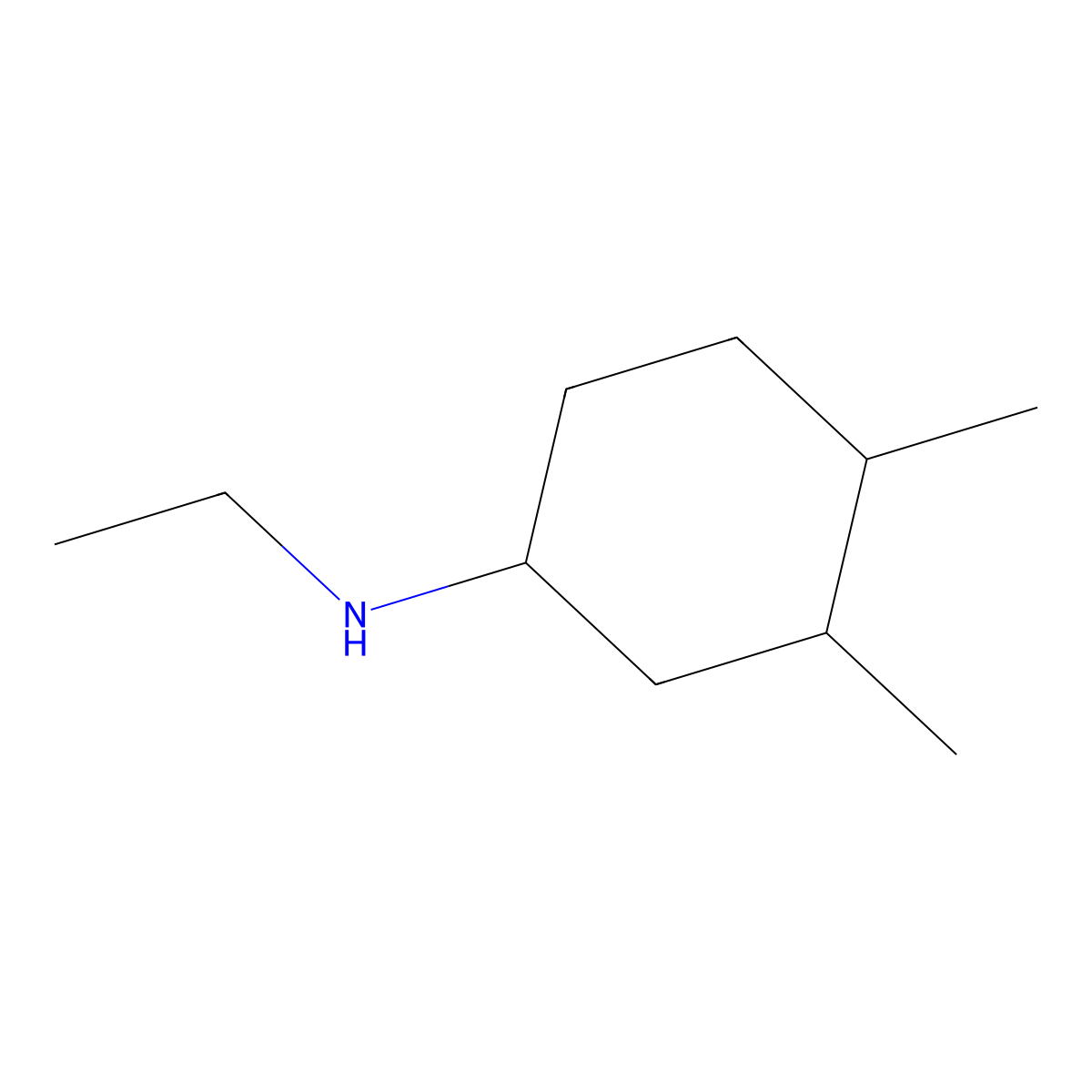 N-ethyl-3,4-dimethylcyclohexan-1-amine molecular structure, CAS 1341883-55-3