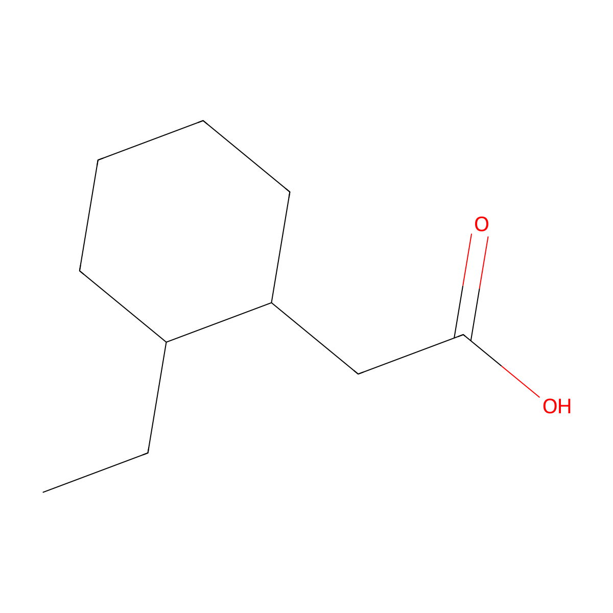 2-(2-Ethylcyclohexyl)acetic acid molecular structure, CAS 1341884-10-3