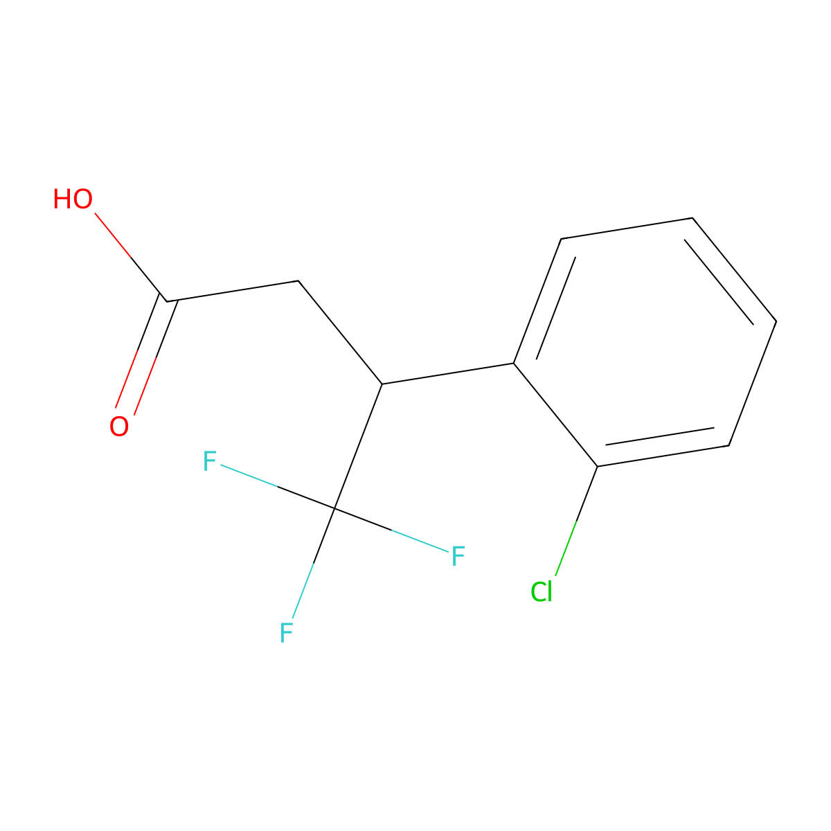 3-(2-Chlorophenyl)-4,4,4-trifluorobutanoic acid molecular structure, CAS 1341885-52-6