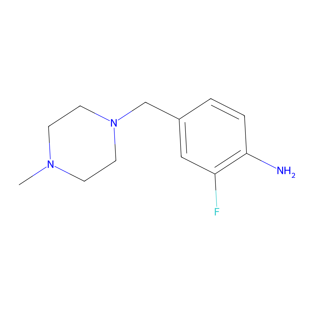 2-Fluoro-4-[(4-methylpiperazin-1-yl)methyl]aniline molecular structure, CAS 1341886-02-9