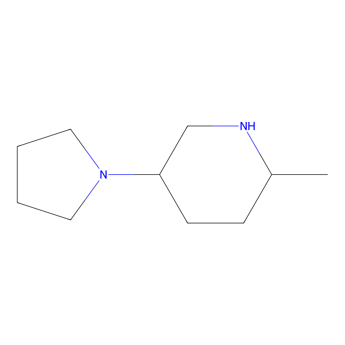 2-Methyl-5-(pyrrolidin-1-yl)piperidine molecular structure, CAS 1341886-66-5