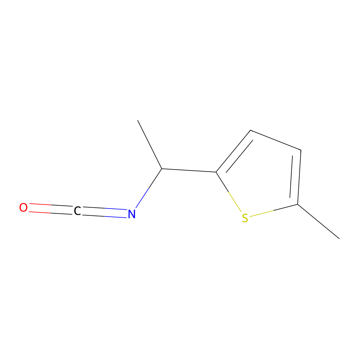 2-(1-Isocyanatoethyl)-5-methylthiophene molecular structure, CAS 1341887-09-9