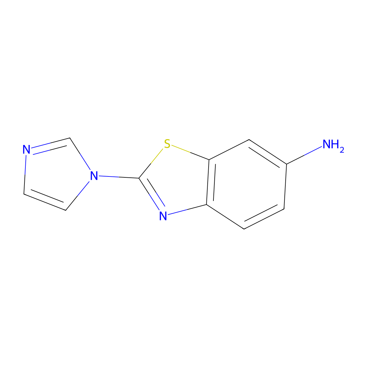 2-(1H-imidazol-1-yl)-1,3-benzothiazol-6-amine molecular structure, CAS 1341887-20-4