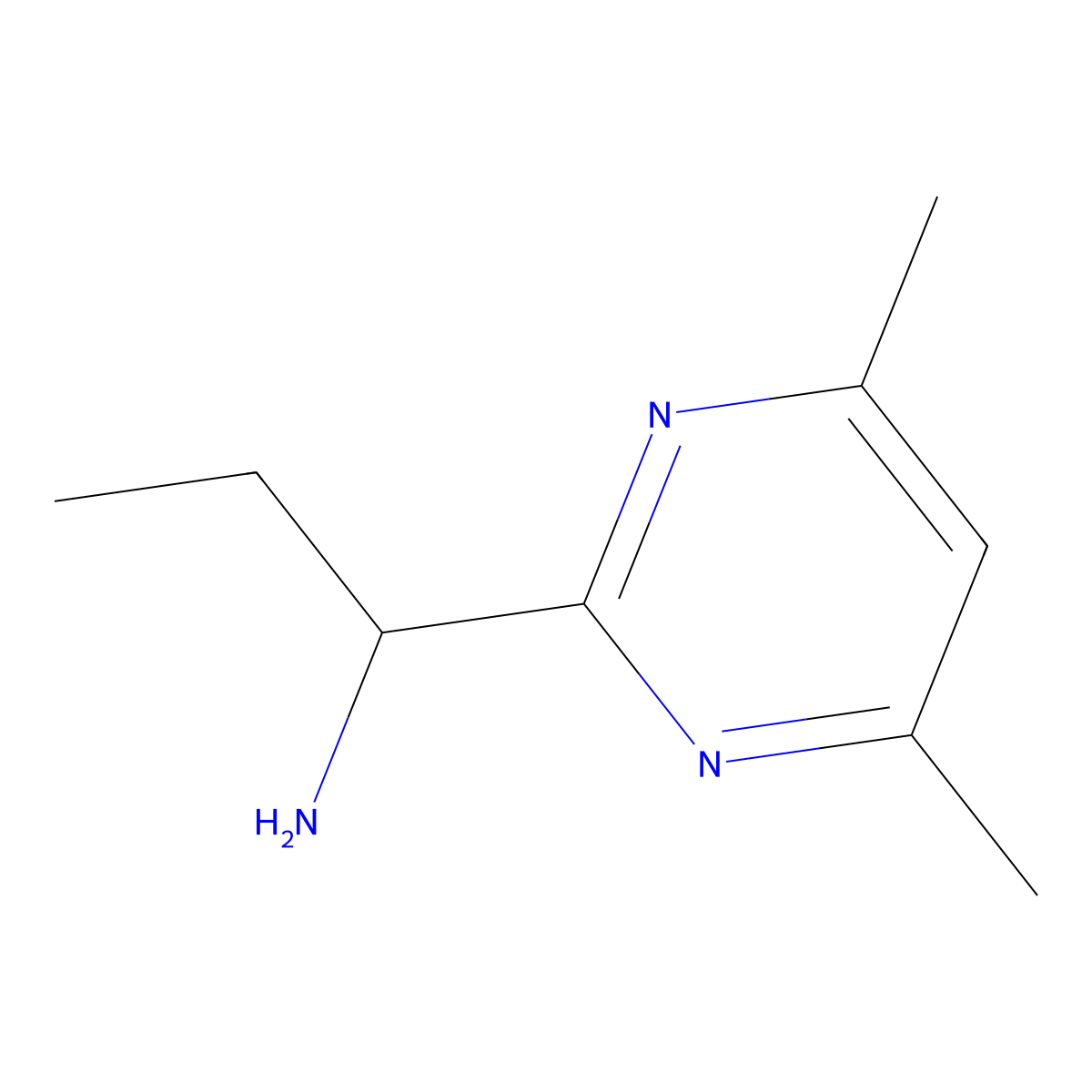1-(4,6-Dimethylpyrimidin-2-yl)propan-1-amine molecular structure, CAS 1341887-71-5