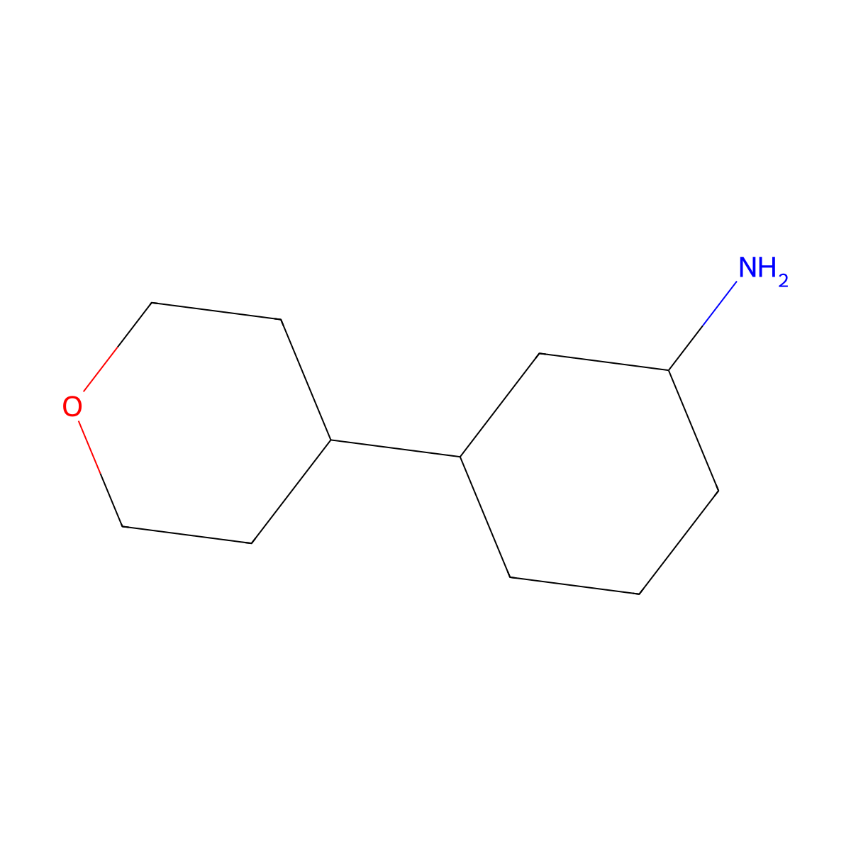 3-(Oxan-4-yl)cyclohexan-1-amine molecular structure, CAS 1341888-37-6