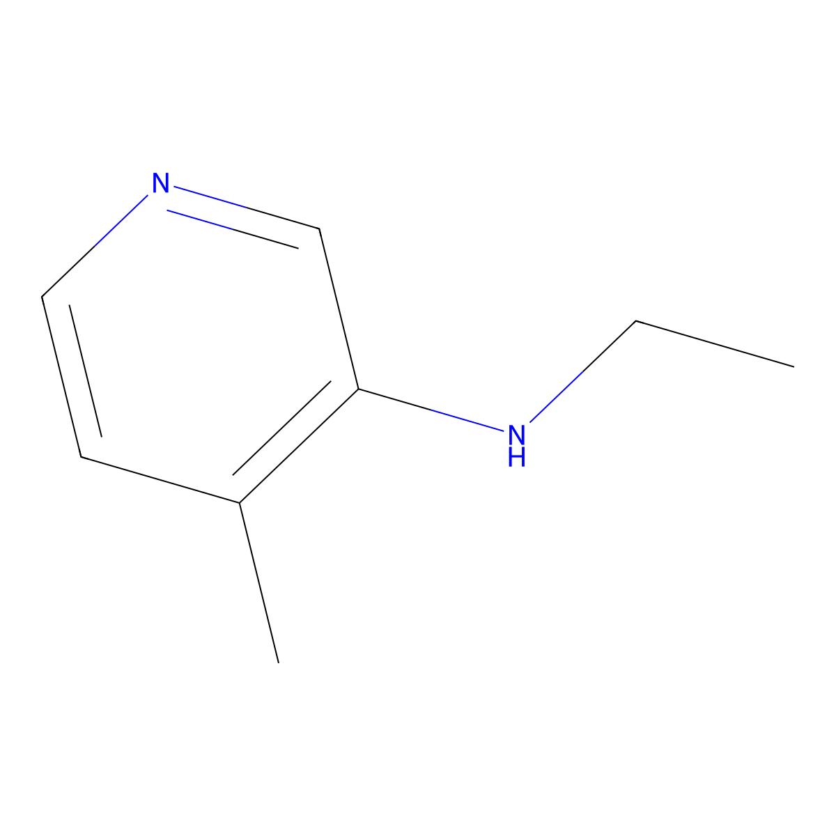 N-ethyl-4-methylpyridin-3-amine molecular structure, CAS 1341889-55-1