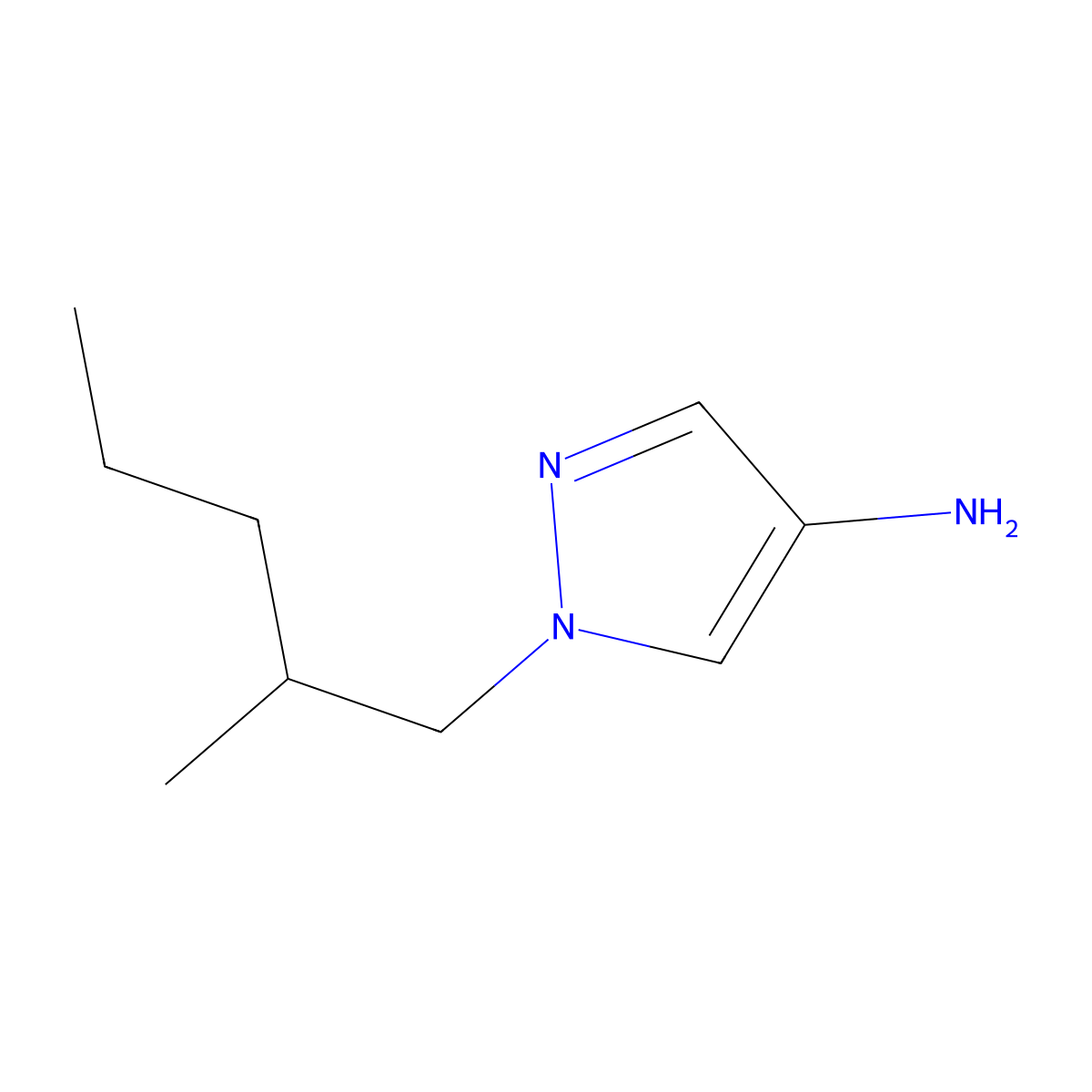 1-(2-Methylpentyl)-1h-pyrazol-4-amine molecular structure, CAS 1341890-29-6