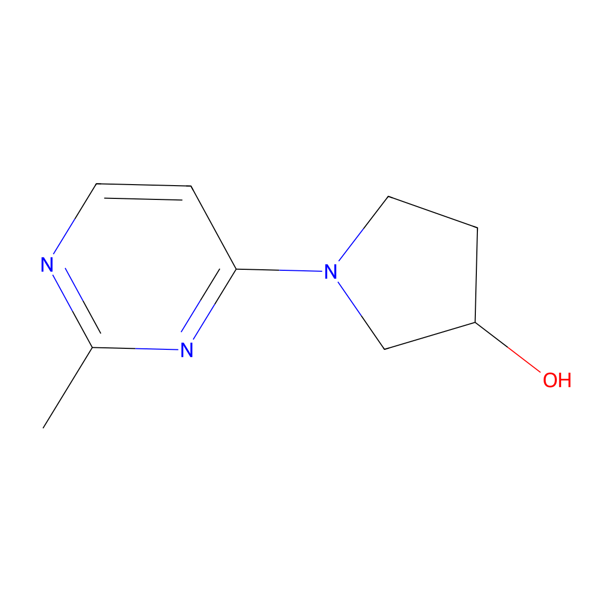 1-(2-Methylpyrimidin-4-yl)pyrrolidin-3-ol molecular structure, CAS 1341891-32-4