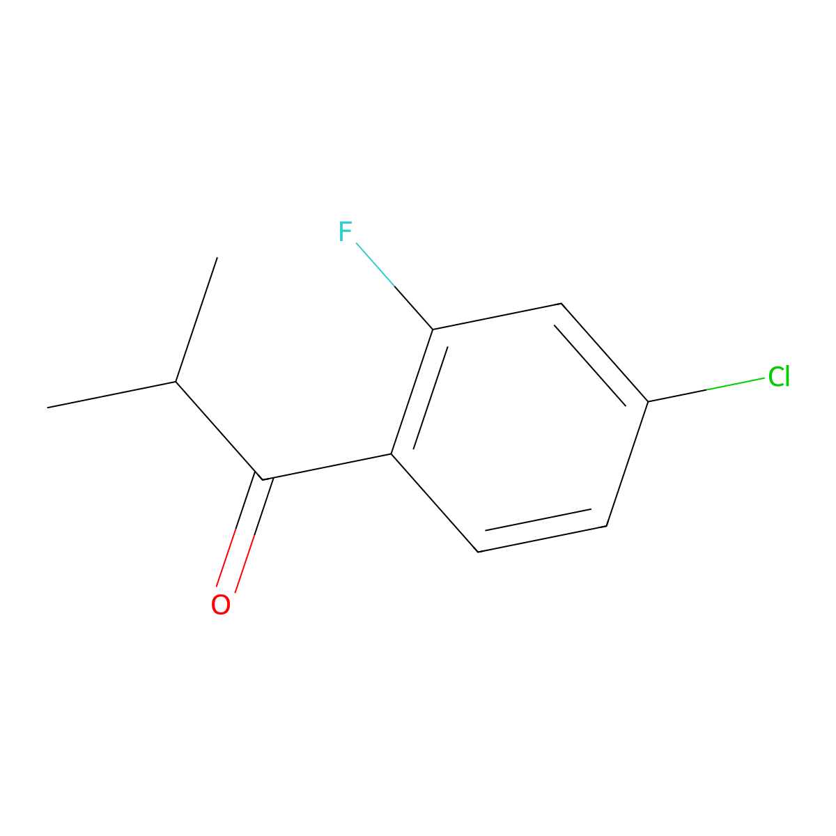 1-(4-Chloro-2-fluorophenyl)-2-methylpropan-1-one molecular structure, CAS 1341892-32-7
