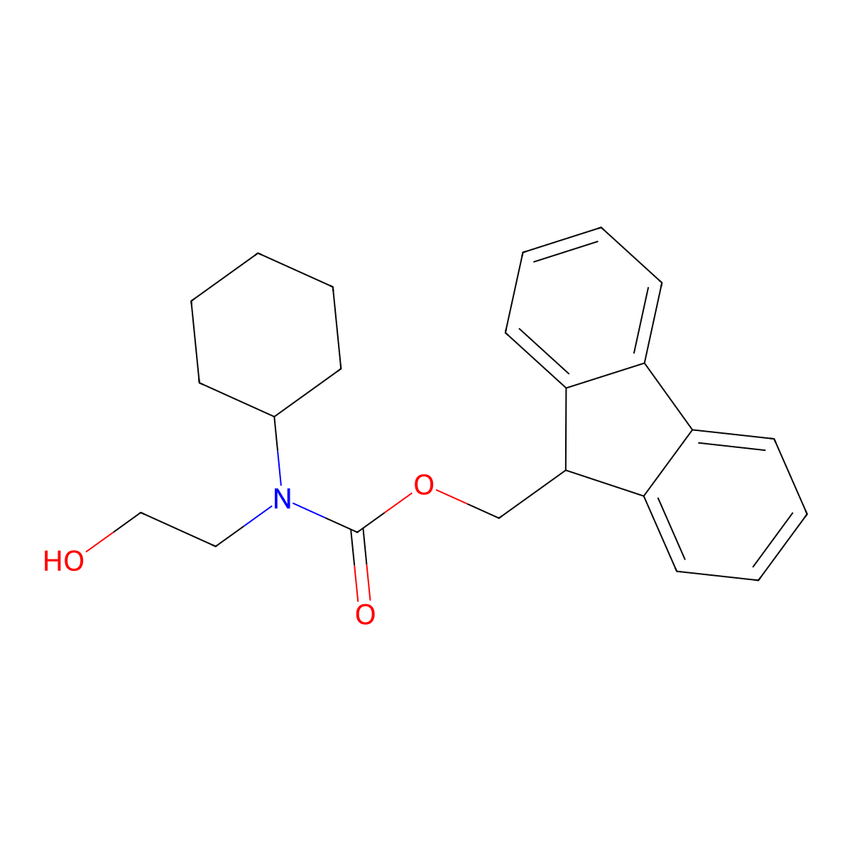 (9H-fluoren-9-yl)methyl N-cyclohexyl-N-(2-hydroxyethyl)carbamate molecular structure, CAS 1341894-53-8